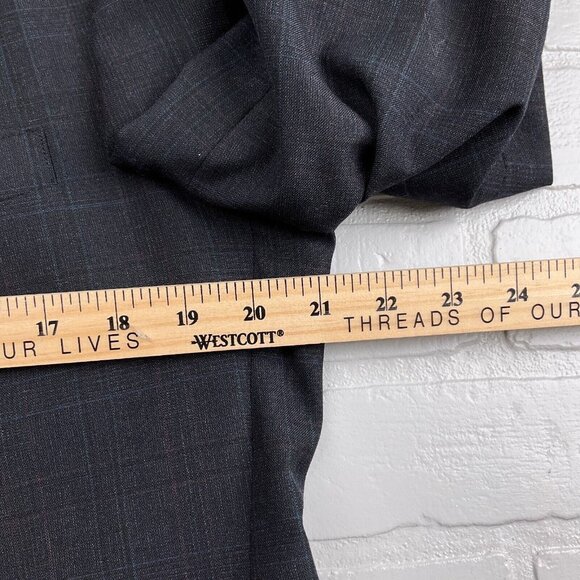 Palm Beach Christian St John Blazer Men 42 Gray‎ Blue Multi Plaid Jacket USA VTG - Picture 11 of 16